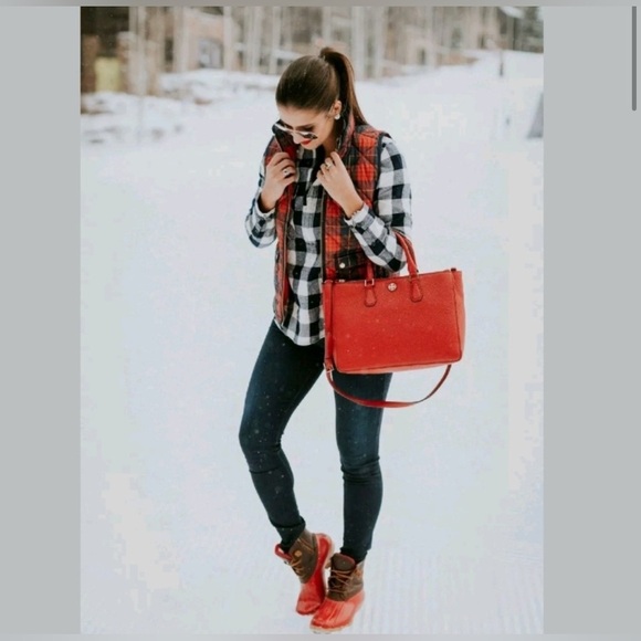 J Crew Excursion plaid quilted black and red checkered preppy vest size XL - Picture 9 of 14